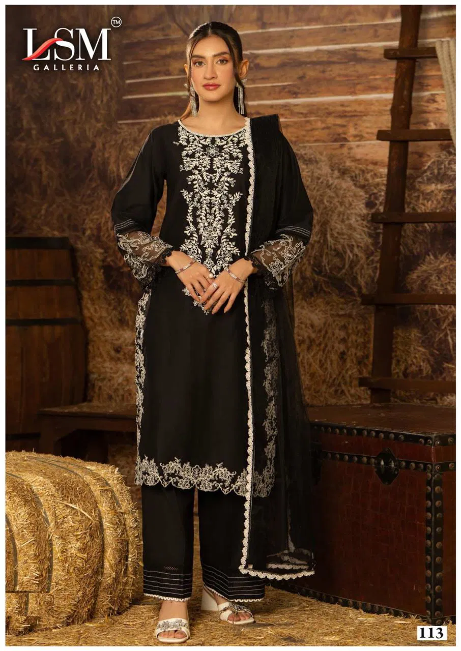 Black & White Vol 1 By Lsm Lawn Cotton Wholesale Pakistani Dress Material In India